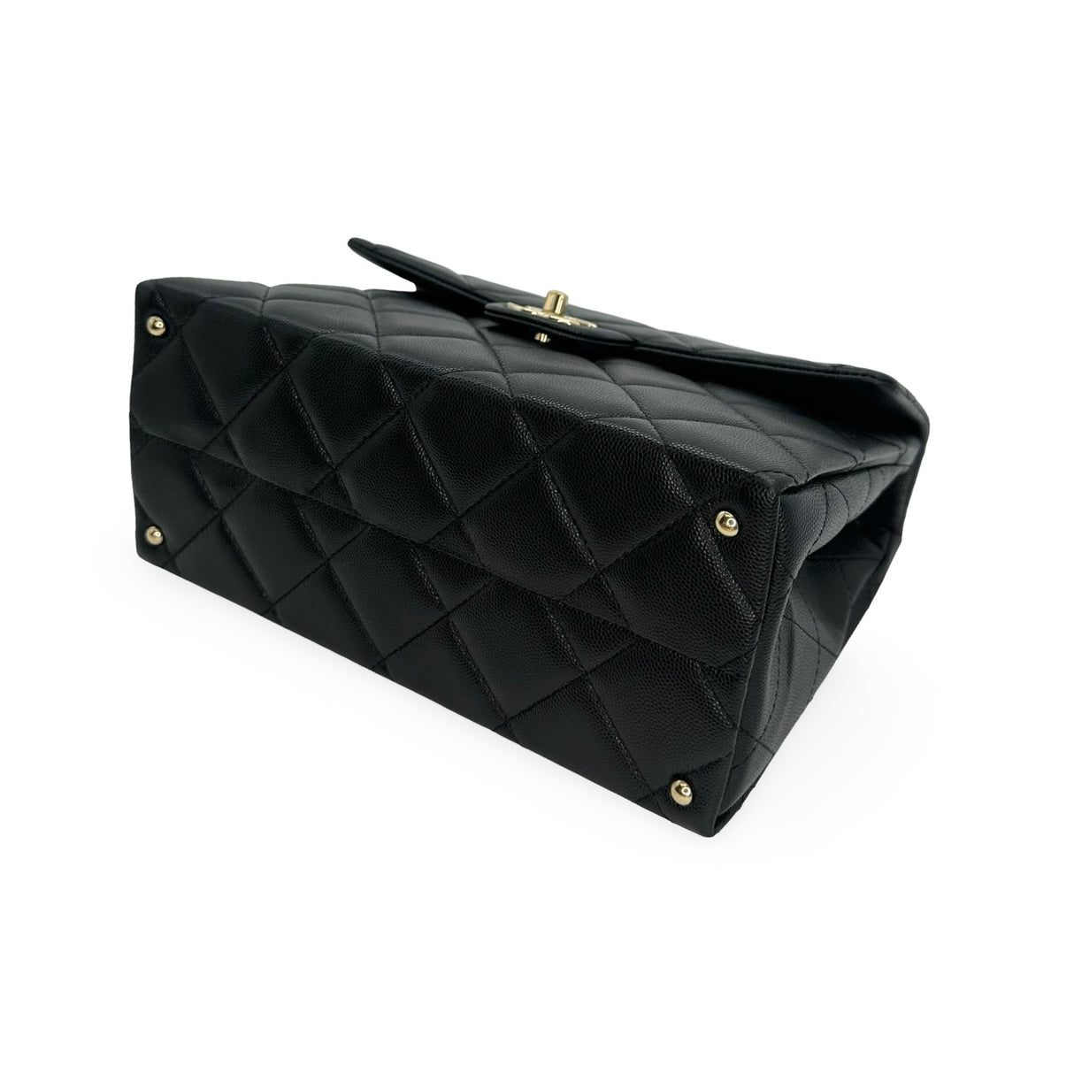 CHANEL: Quilted Caviar Small Top Handle