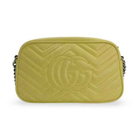 GUCCI: Quilted Leather Small GG Marmont Shoulder Bag