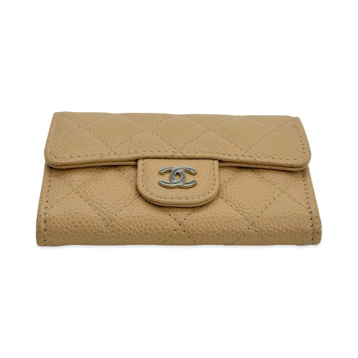 CHANEL: Quilted Caviar Classic Flap Card Holder
