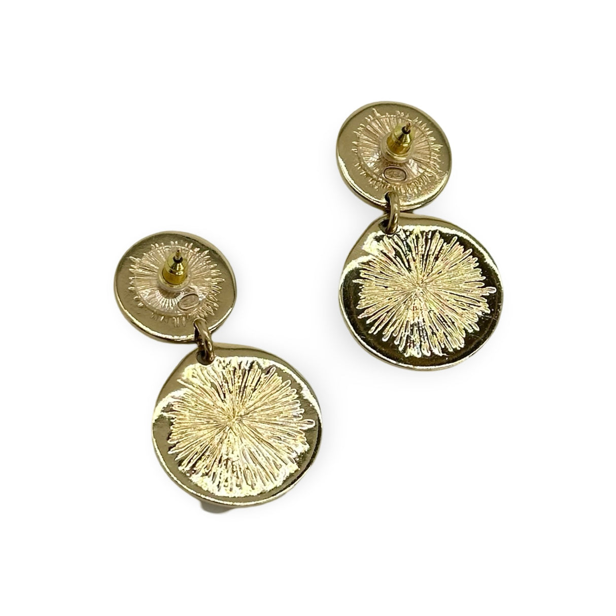 CHANEL: CC Medallion Disc Drop Earrings