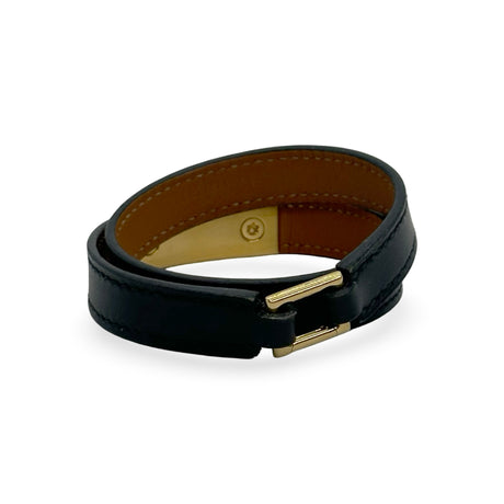 HERMES: Leather Rivale Double Tour Bracelet