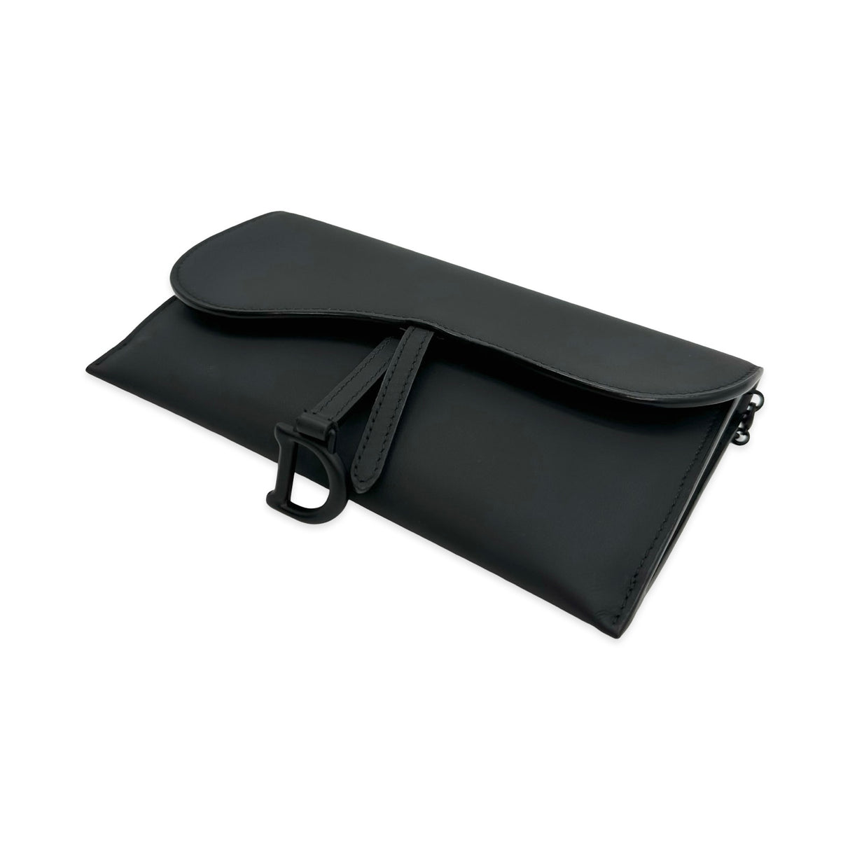 CHRISTIAN DIOR: Ultramatte Long Saddle Wallet with Chain