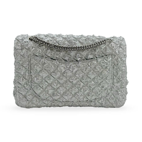 CHANEL: Metallic Bubble Small Classic Double Flap