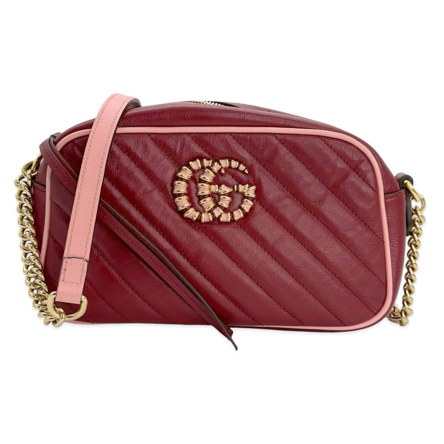 GUCCI: Quilted Leather GG Torchon Small Marmont Camera Bag