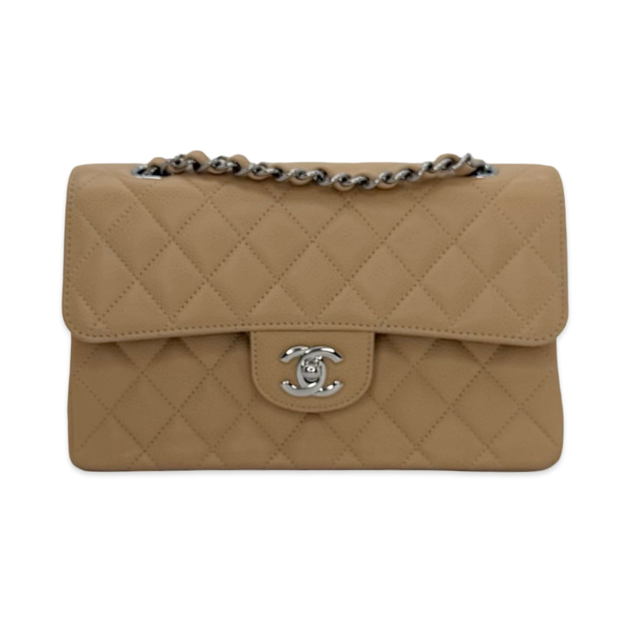 CHANEL: Quilted Caviar Medium Classic Double Flap