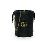 GUCCI: Quilted Leather Mini Marmont Bucket Bag