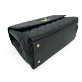 CHANEL: Quilted Caviar Small Coco Top Handle Flap Bag