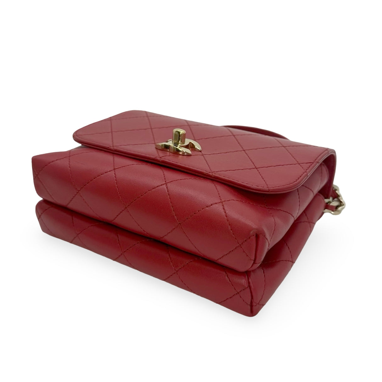 CHANEL: Quilted Calfskin Small Double Pocket Top Handle Flap Bag