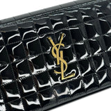 SAINT LAURENT: Quilted Patent Chain Wallet