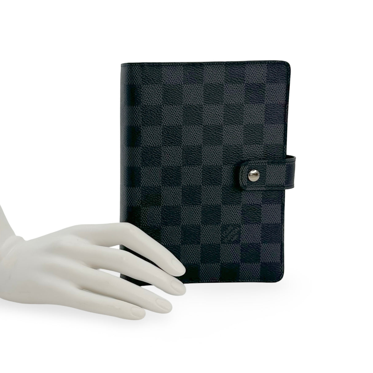 LOUIS VUITTON: Damier Graphite Medium Ring Agenda Cover