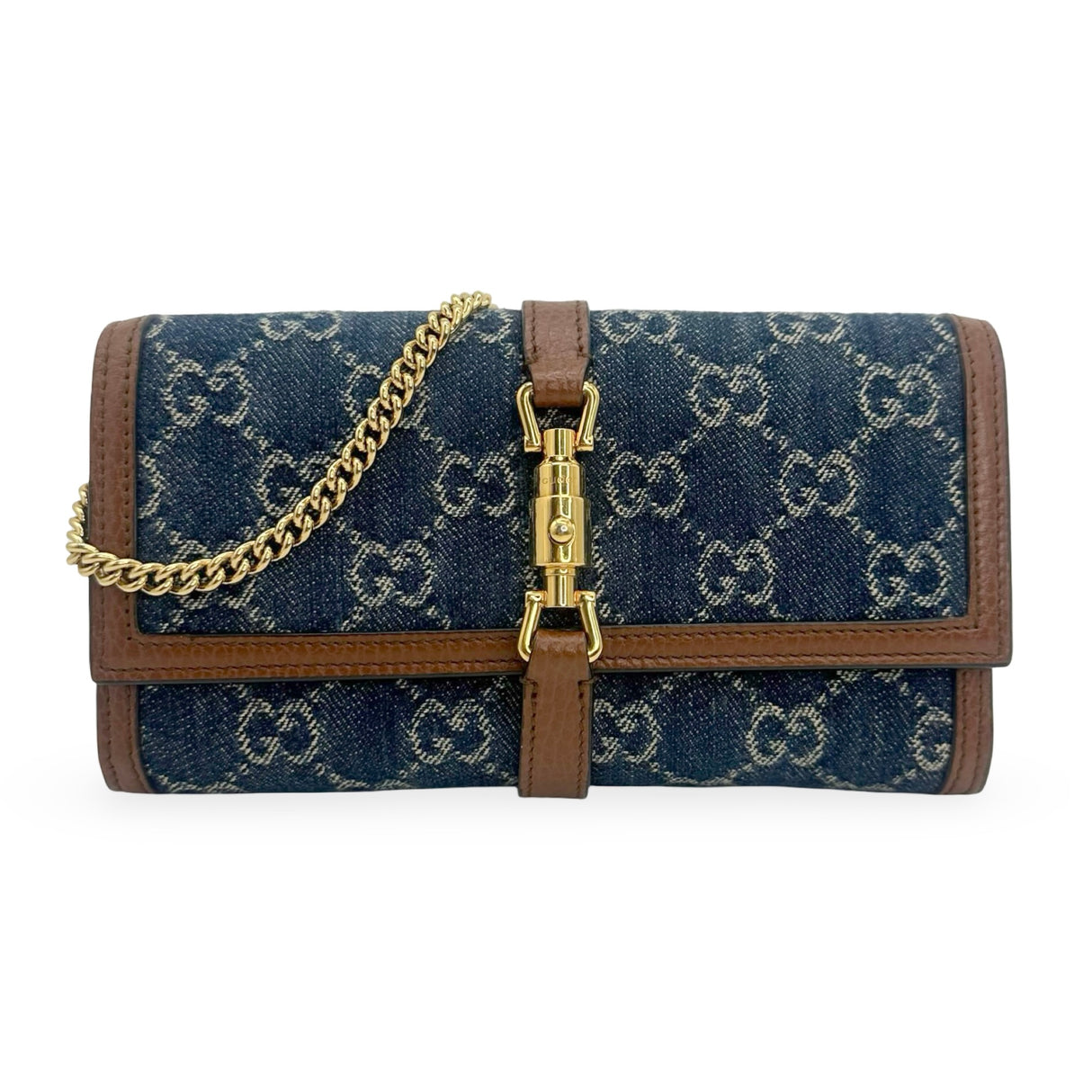 GUCCI: GG Denim Jackie 1961 Chain Wallet