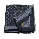 LOUIS VUITTON: Silk Wool Blend Monogram Classic Shine Shawl
