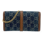 GUCCI: GG Denim Jackie 1961 Chain Wallet