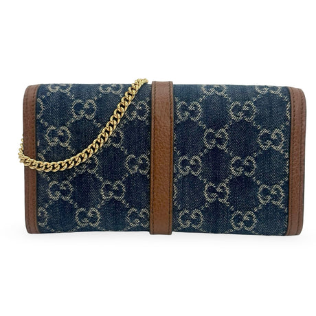 GUCCI: GG Denim Jackie 1961 Chain Wallet