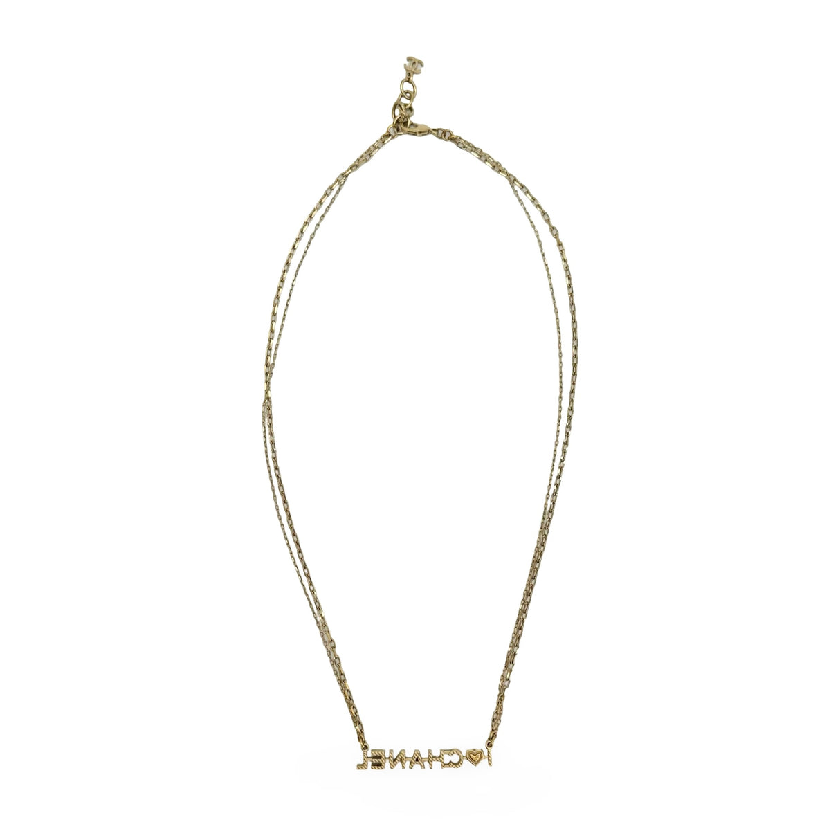 CHANEL: I Heart Chanel Enamel Necklace