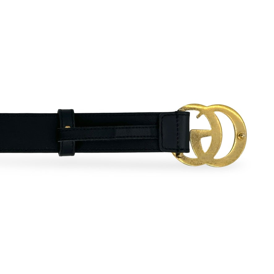 GUCCI: Leather GG Marmont Thin Belt