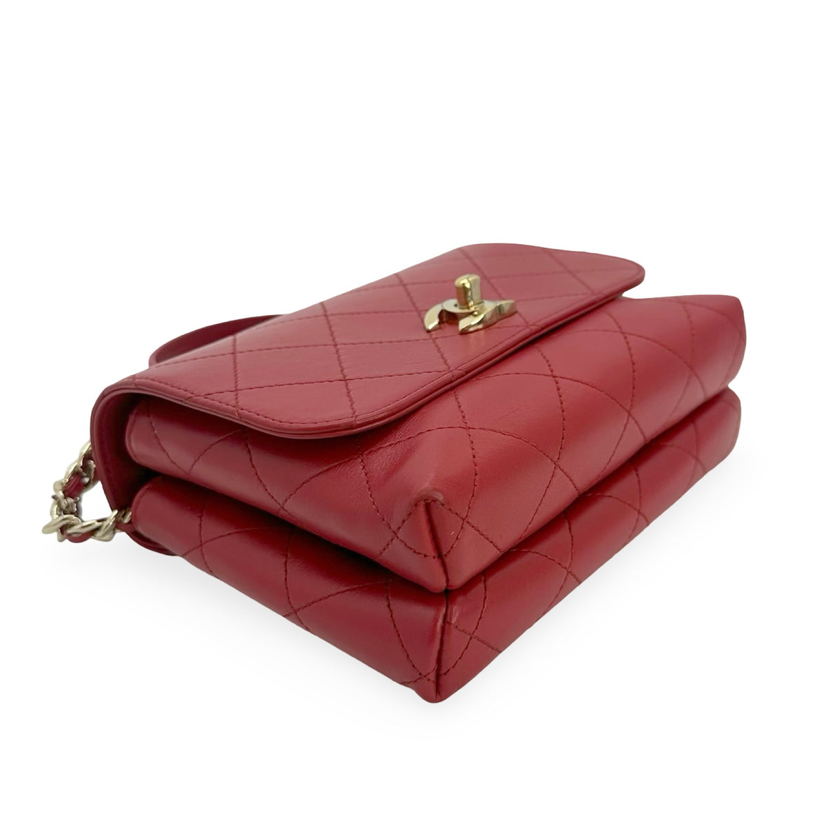 CHANEL: Quilted Calfskin Small Double Pocket Top Handle Flap Bag