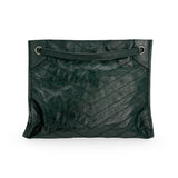 SAINT LAURENT: Crinkle Leather Niki Shopper Tote