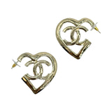 CHANEL: CC Heart Hoop Earrings