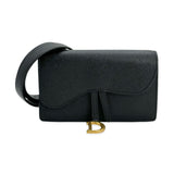 Grained Leather Saddle Belt Pouch