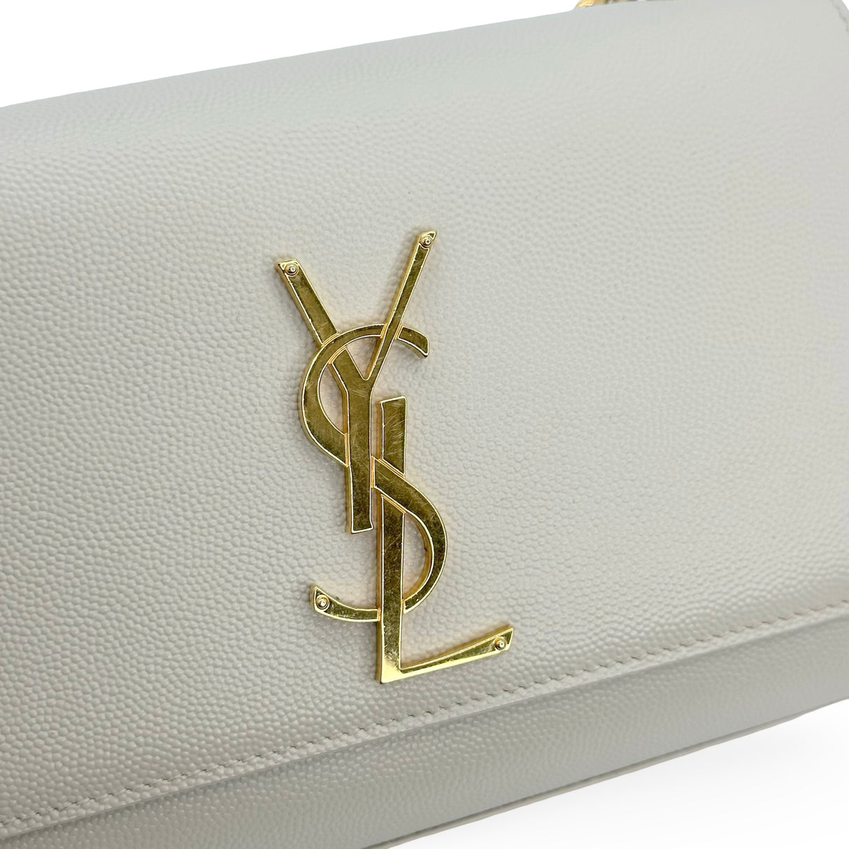 SAINT LAURENT: Grain de Poudre Small Kate Chain Bag