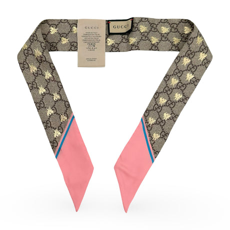 GUCCI: Silk GG Bee Neck Scarf