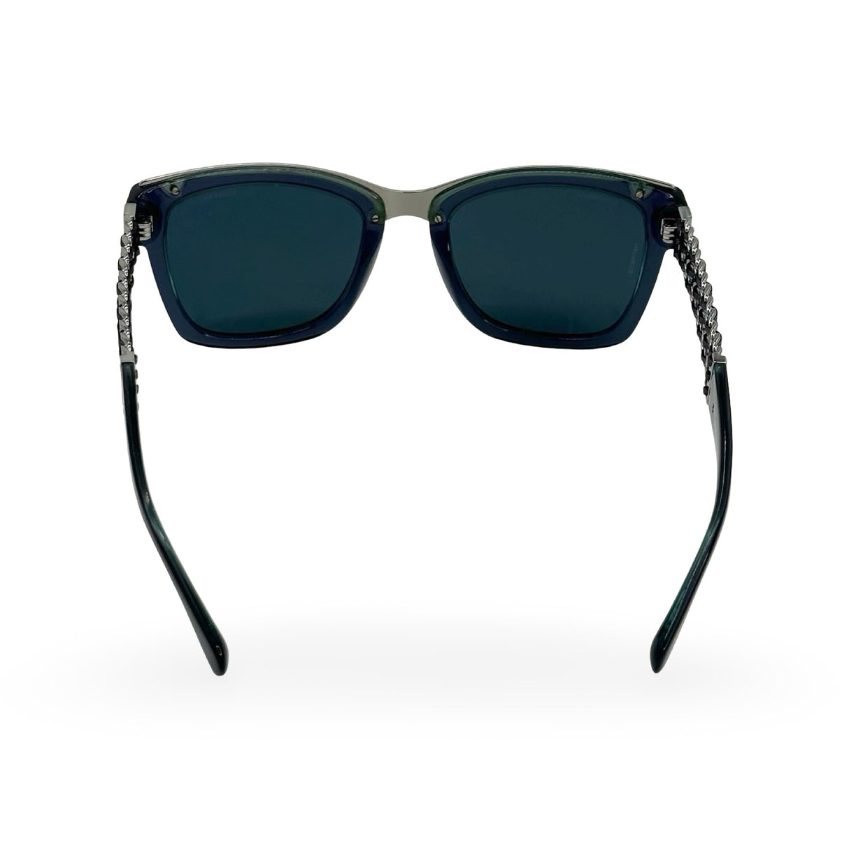 CHANEL: Woven Leather Square Sunglasses