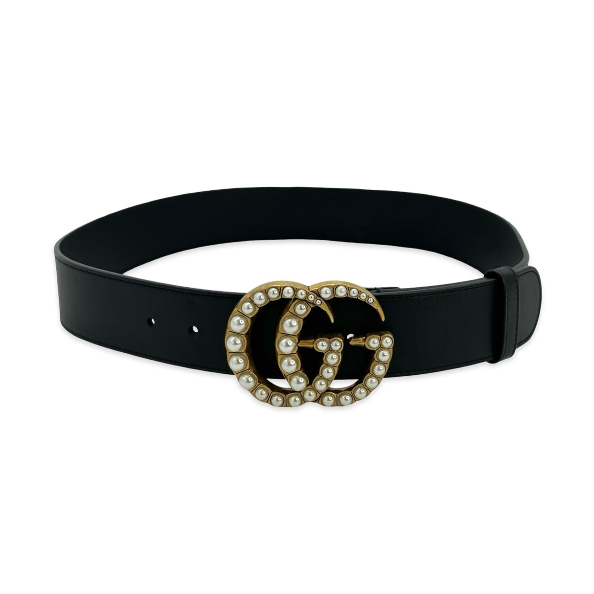 Calfskin Pearl GG Marmont Wide Belt
