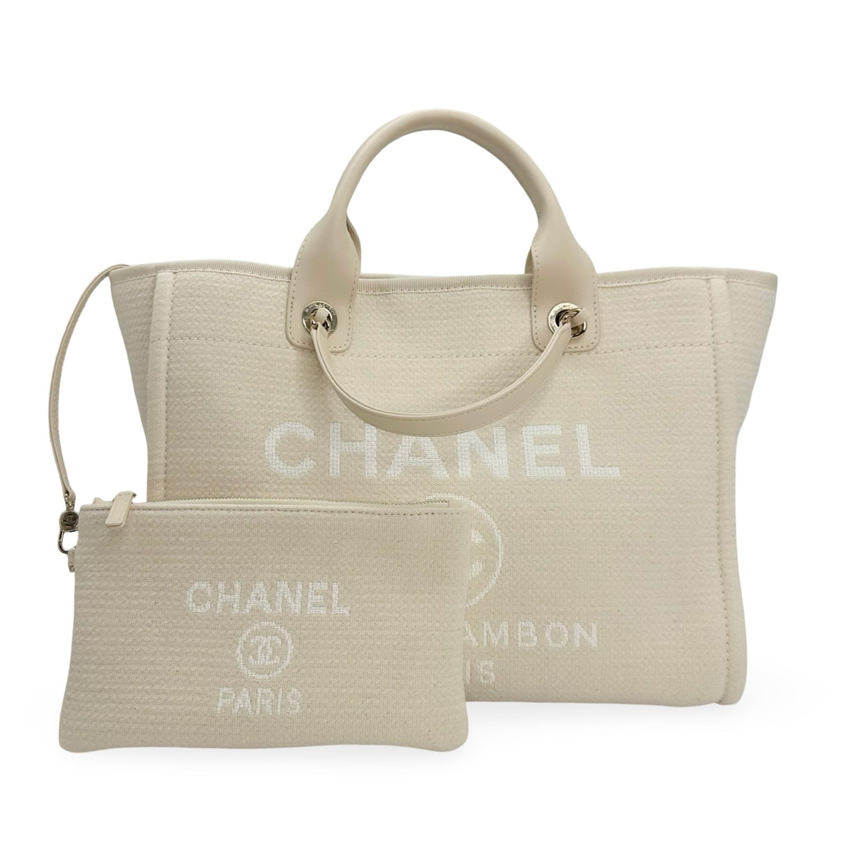 CHANEL: Tweed Canvas Small Deauville Tote