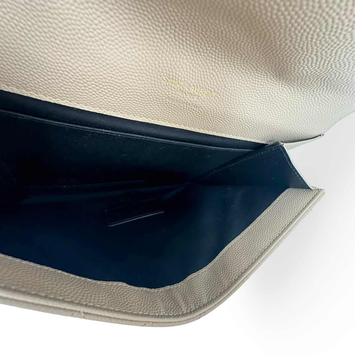 SAINT LAURENT: Grain de Poudre Triquilt Envelope Clutch