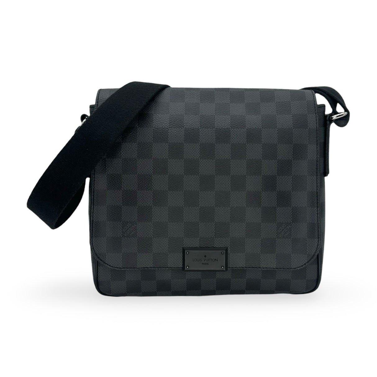 LOUIS VUITTON: Damier Graphite District PM Messenger Bag