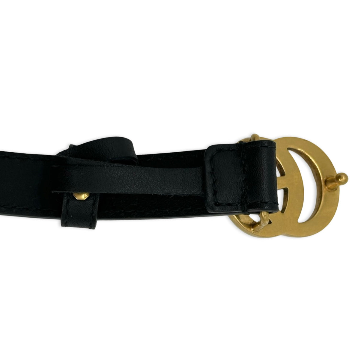 GUCCI: Leather GG Marmont Thin Belt