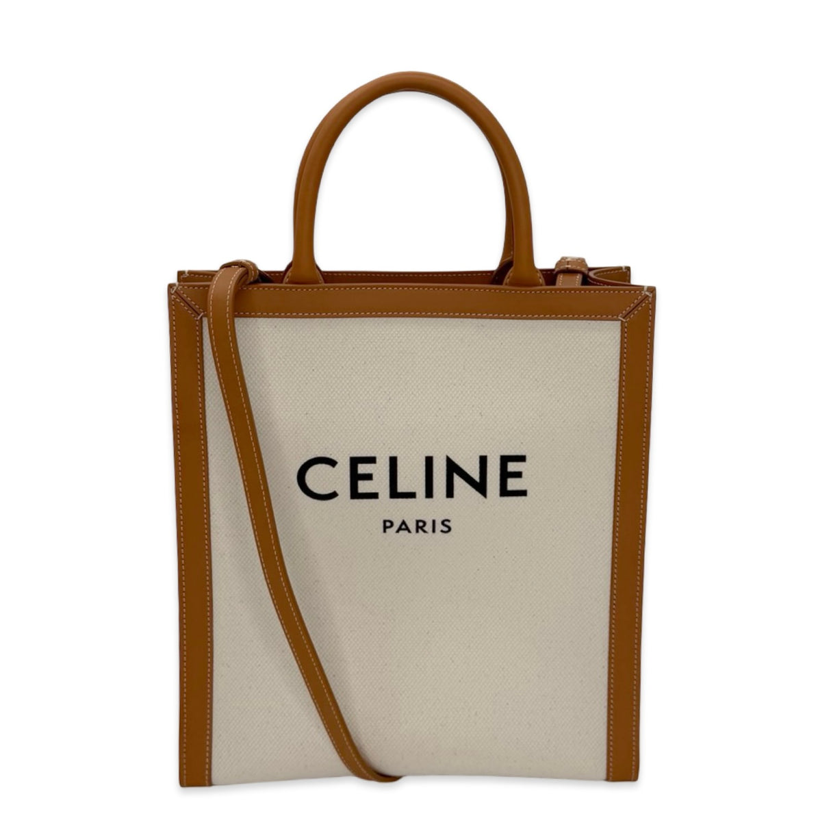 Woven Canvas Vertical Cabas Tote