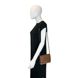 BURBERRY: Grained Leather Hampshire Check Crossbody