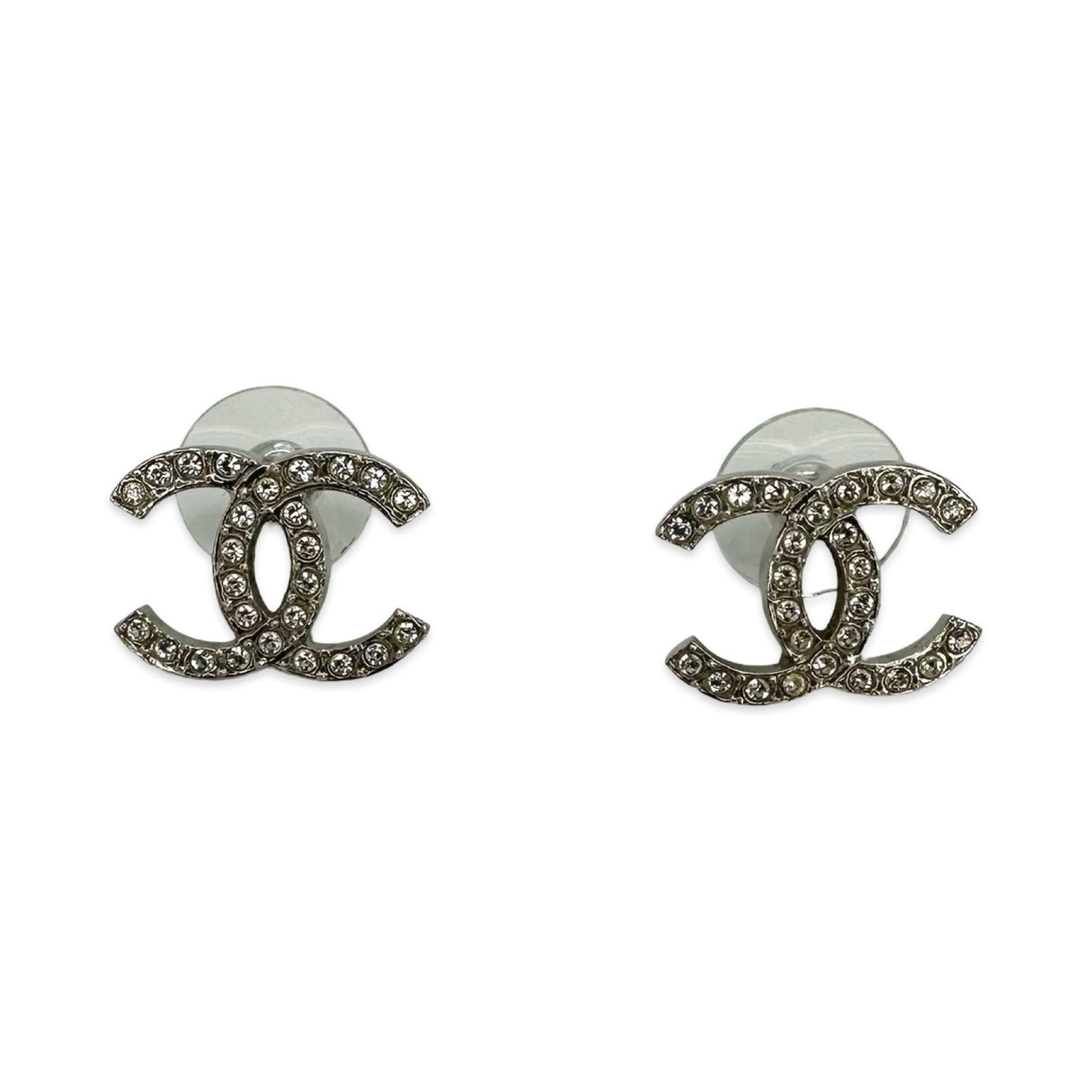 CHANEL: Crystal CC Post Earrings