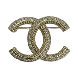 Crystal Chain CC Brooch