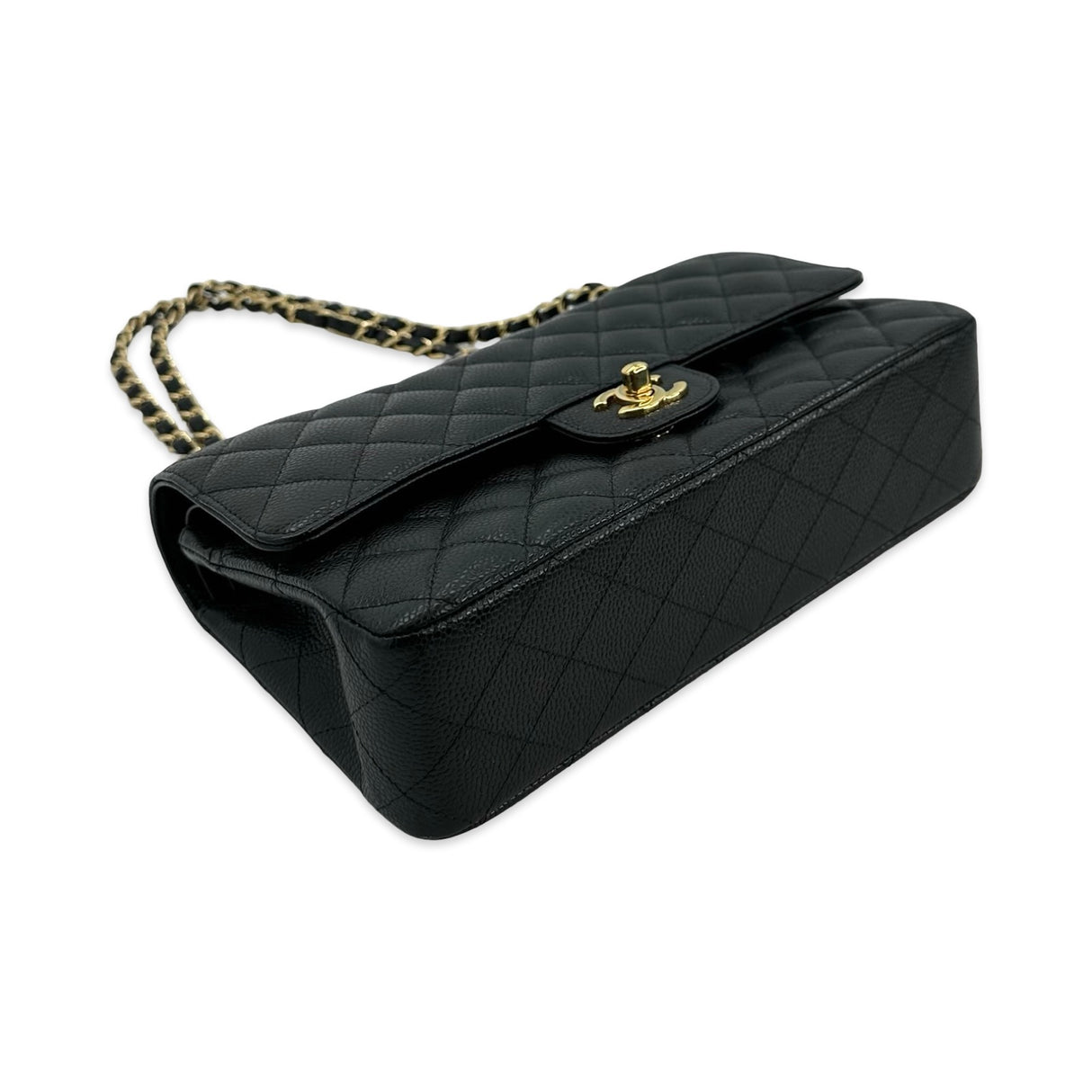 Quilted Caviar Medium Classic Double Flap