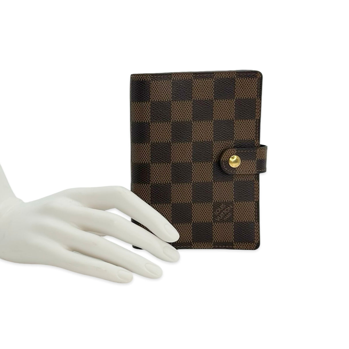 LOUIS VUITTON: Damier Ebene Small Ring Agenda Cover