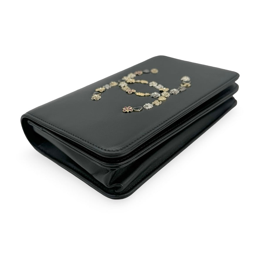 CHANEL: Lambskin CC Lucky Charms Classic Wallet on a Chain
