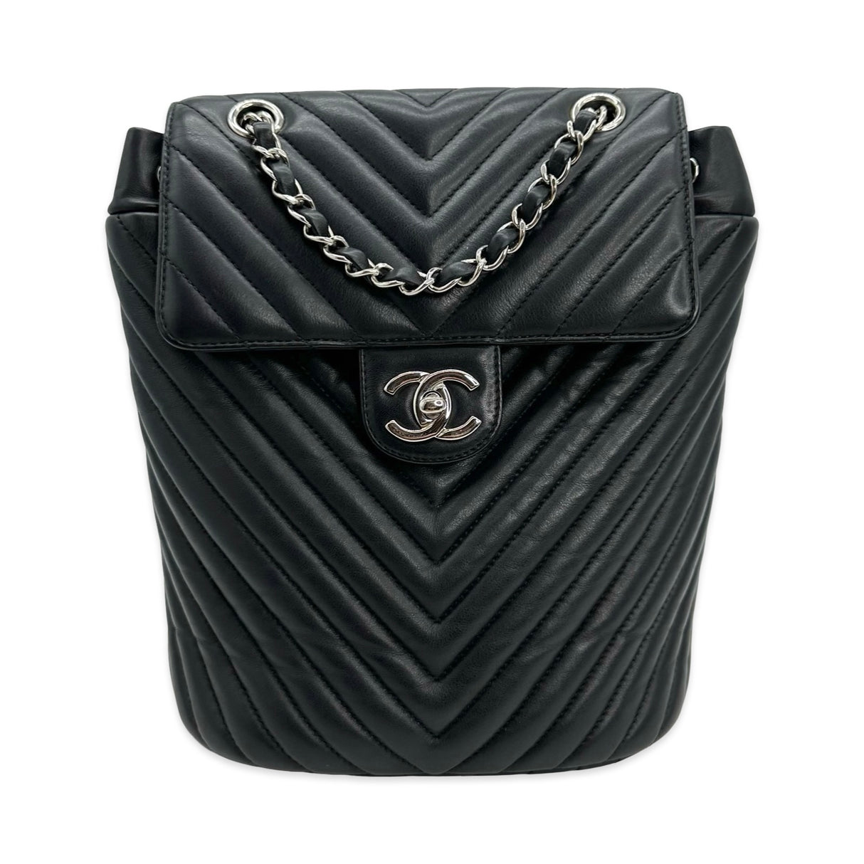CHANEL: Chevron Quilted Lambskin Small Urban Spirit Backpack