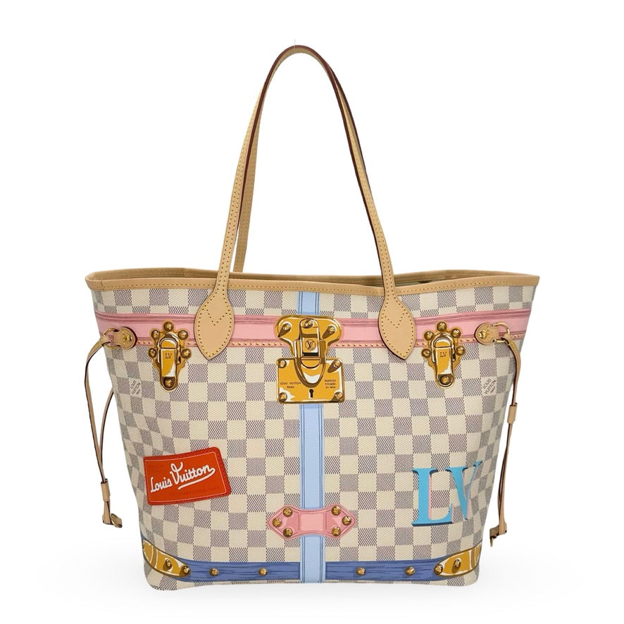 LOUIS VUITTON: Damier Azur Summer Trunks Neo Neverfull MM