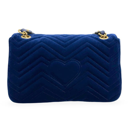 GUCCI: Quilted Velvet GG Marmont Large Chain Flap Bag