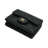 Quilted Caviar Classic Compact Flap Wallet