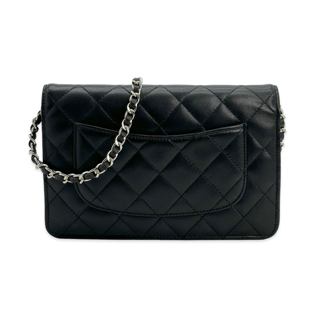 Quilted Lambskin Classic Wallet on a Chain Clutch
