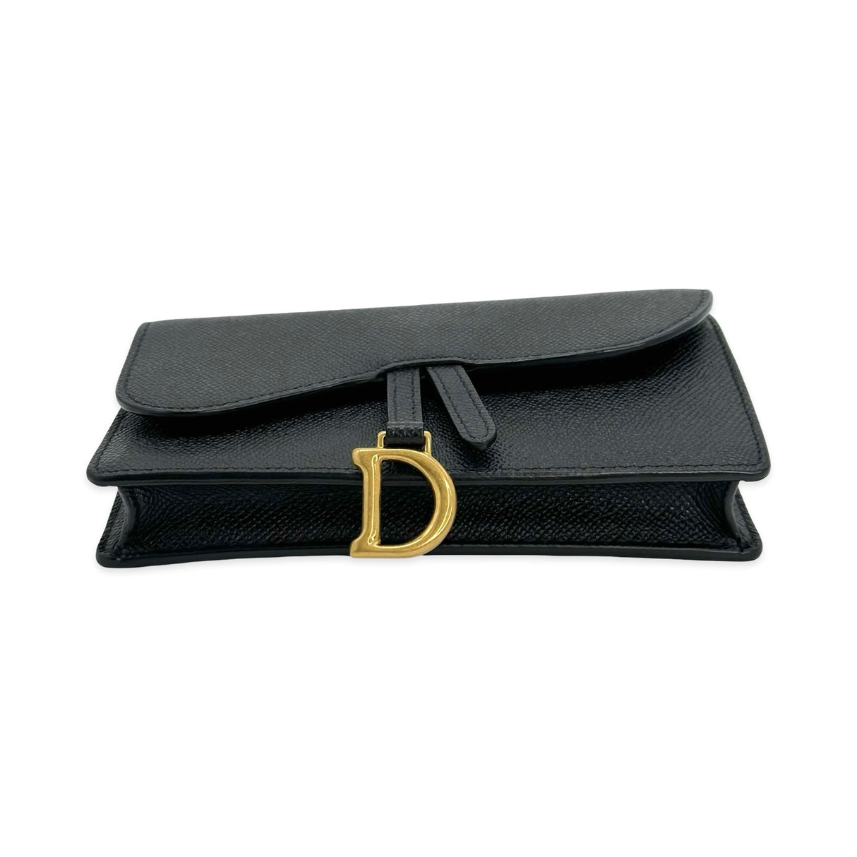 Grained Leather Saddle Belt Pouch