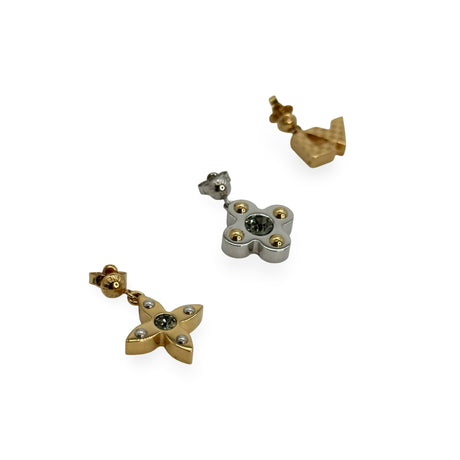 LOUIS VUITTON: Crystal Love Letters Timeless Stud Earrings Set