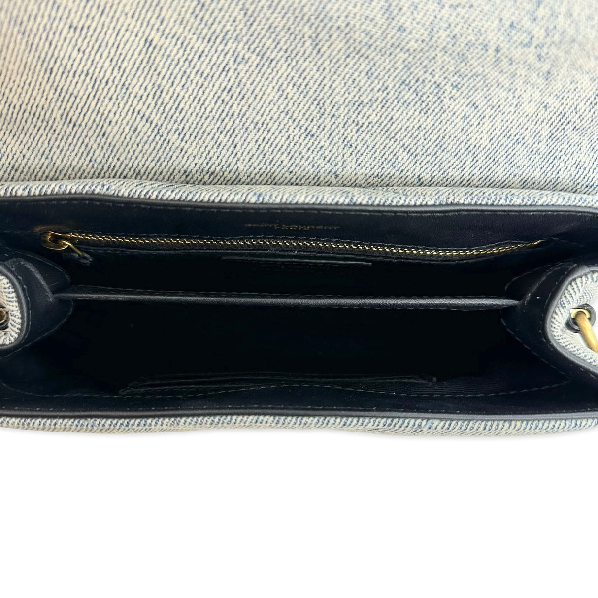 SAINT LAURENT: Quilted Denim Toy Lou