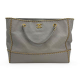 CHANEL: Quilted Leather Small Chain Around Shopping Tote