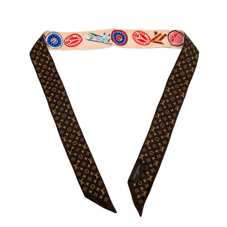 LOUIS VUITTON: Silk Monogram World Tour Stickers BB Bandeau