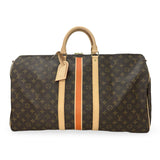 LOUIS VUITTON: Monogram Stripe Keepall Bandouliere 55